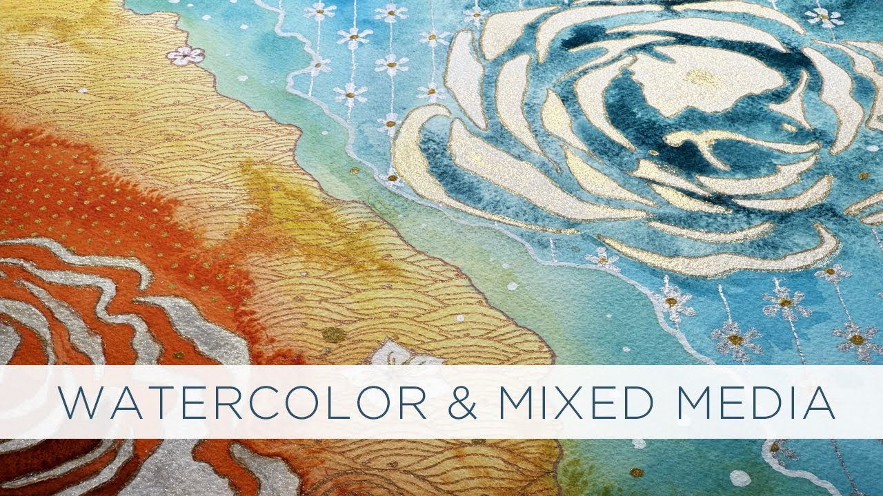 Watercolor Painting With Zentangle Inspired Art for Relaxation!