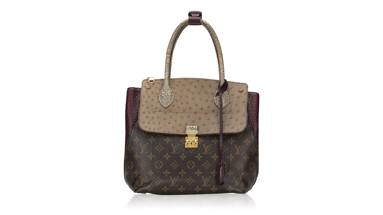Louis Vuitton Ostrich Python Majestueux MM Bordeaux