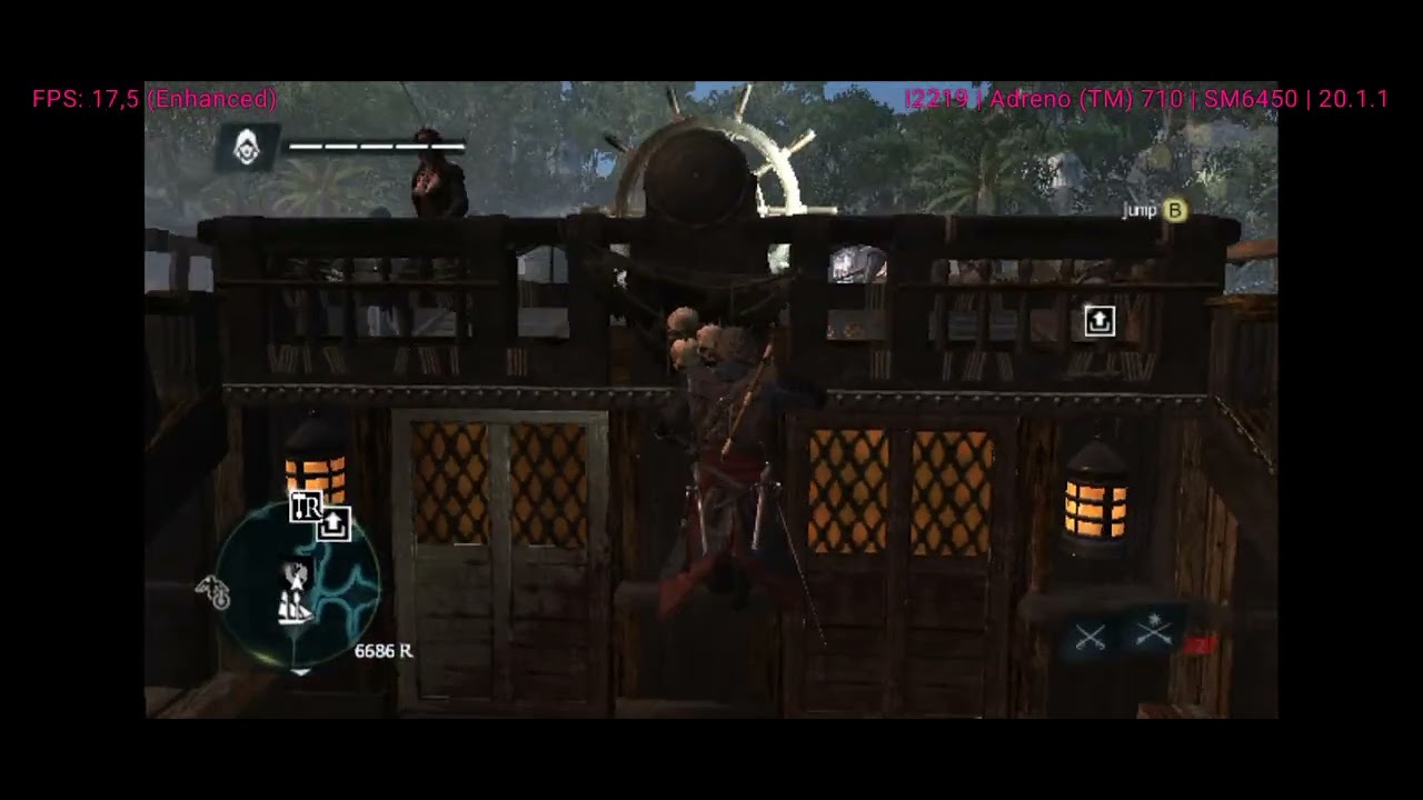 Assassin's creed black flag gameplay test on Eden emulator snapdragon 6 gen 1 device