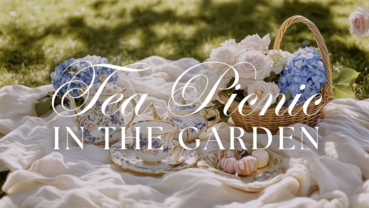 Tea Picnic in the Garden Ideas & Inspiration • Calm Piano Music TV Background • Quintessential Home