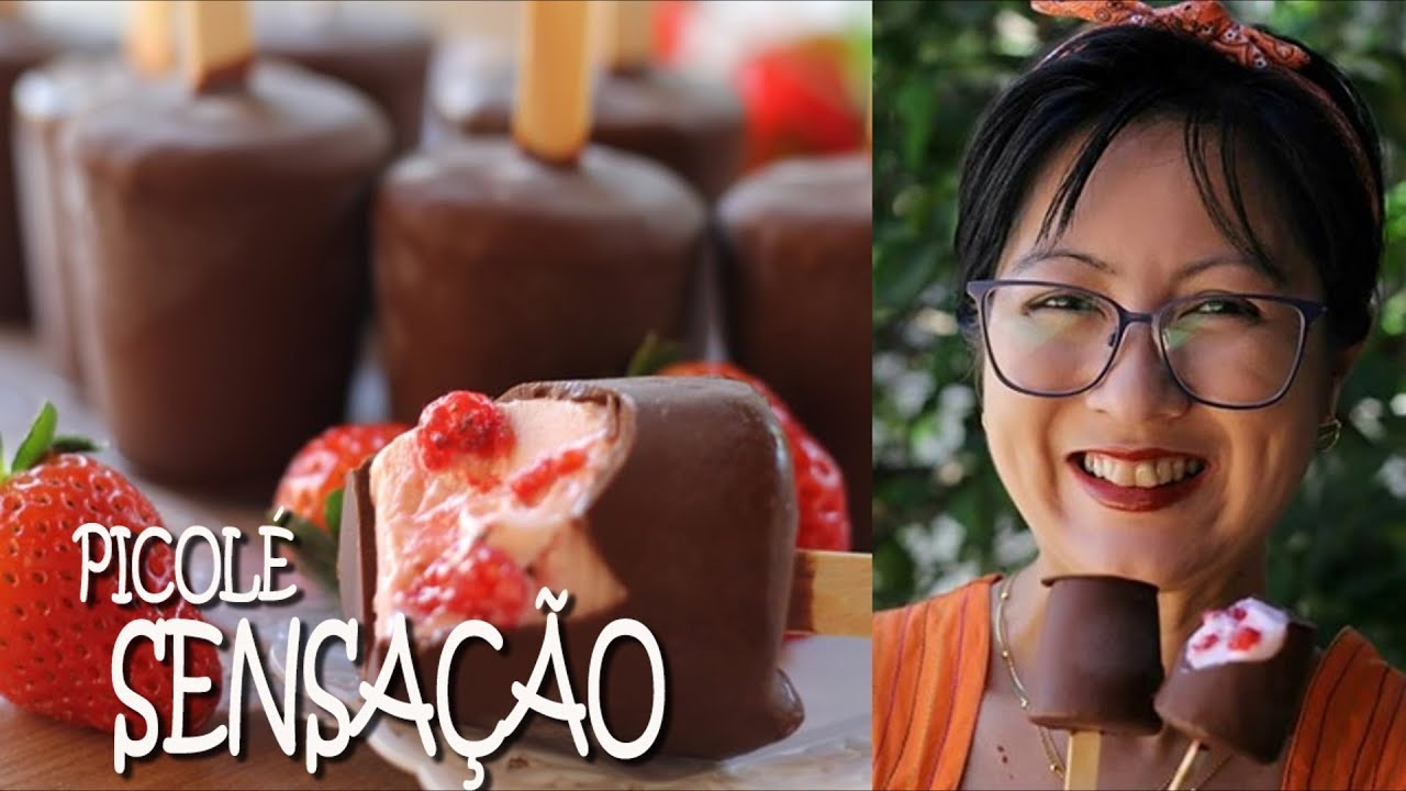 PICOLÉ CREMOSO SENSAÇÃO NO COPINHO | MORANGO E CHOCOLATE | DIKA DA NAKA