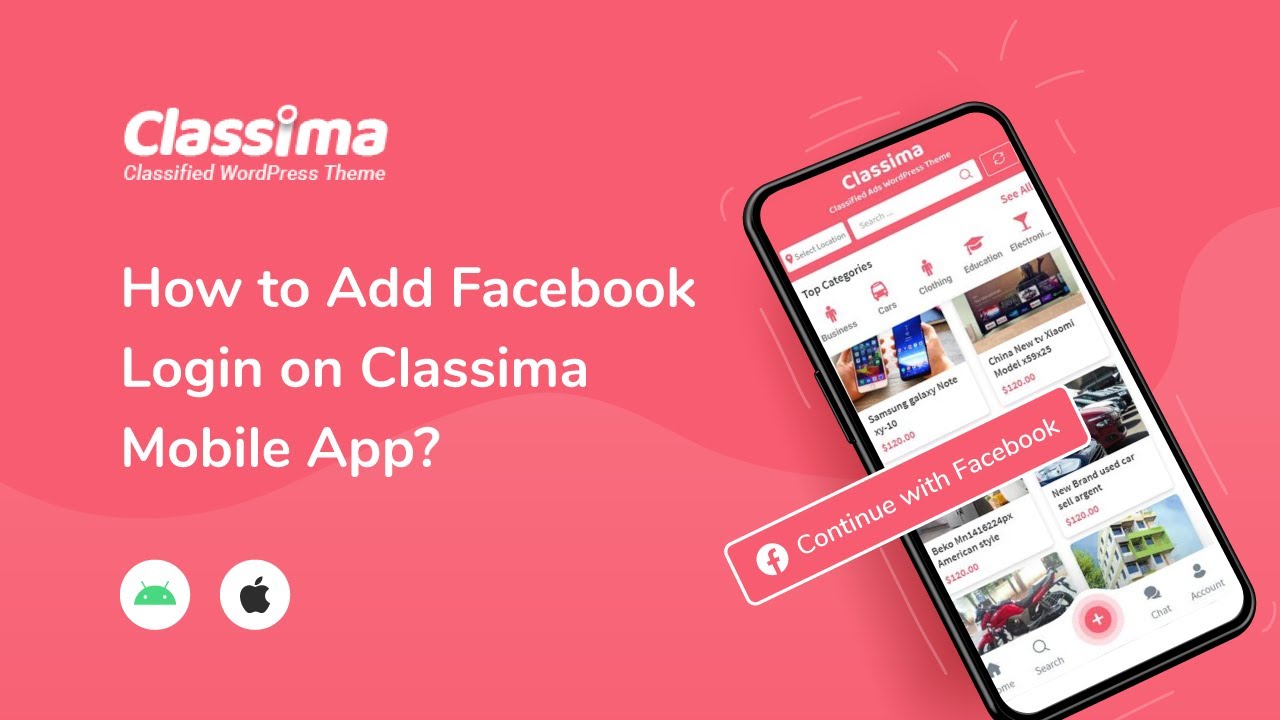 How To Add Facebook Login On Classima Mobile App