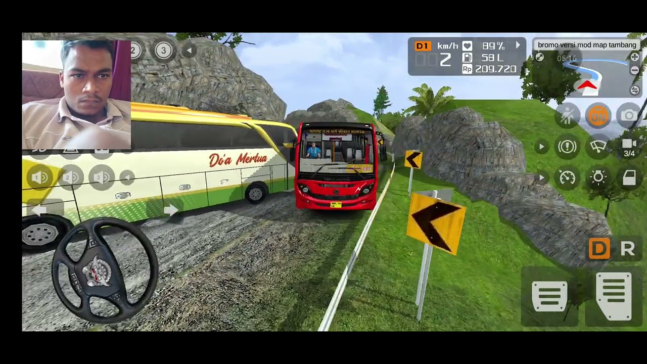 Offroading Map Mod BUS SIMULATOR INDONESIA | लालपरी बस Drive खराब रोड | #bussid #game #kirangholave 