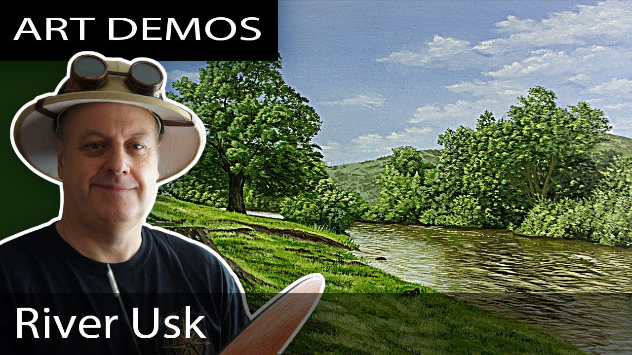 Landscape Oil painting demonstration of the River Usk
