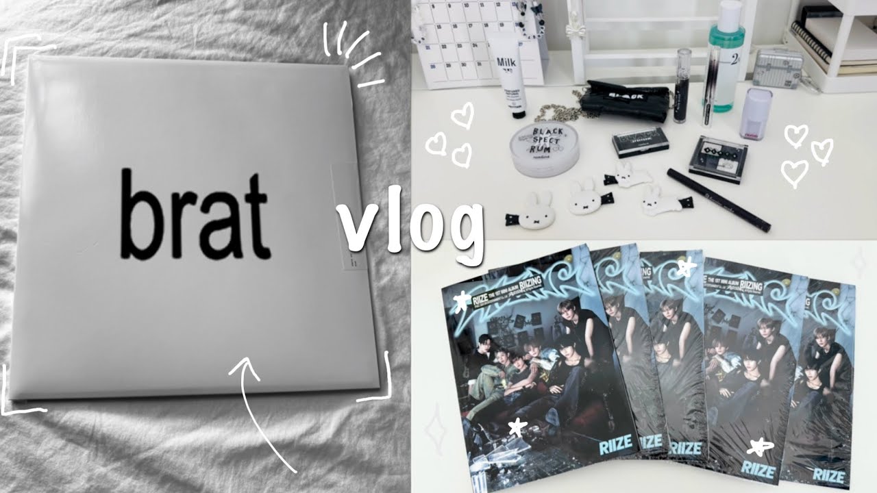lazy days Vlog 🎼 brat vinyl, k-beauty, riizing us album unboxing, deadpool, and superblue miami