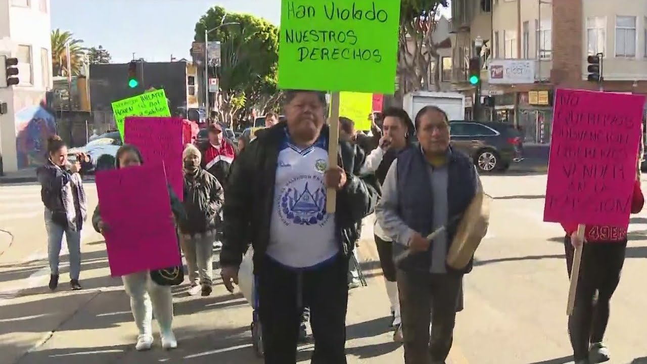 Mission District street vendors march to SF City Hall in protest