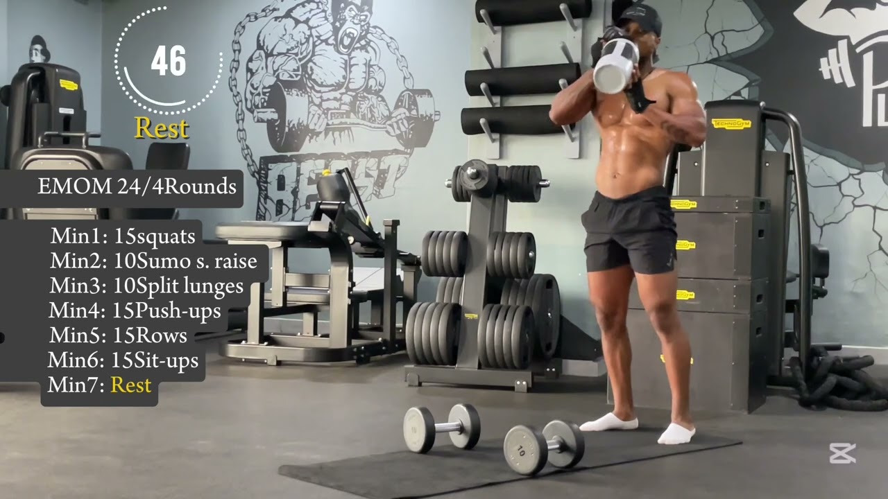 EMOM 24(Every Minute On a Minute)Full body workout/Weighted Dumbbells