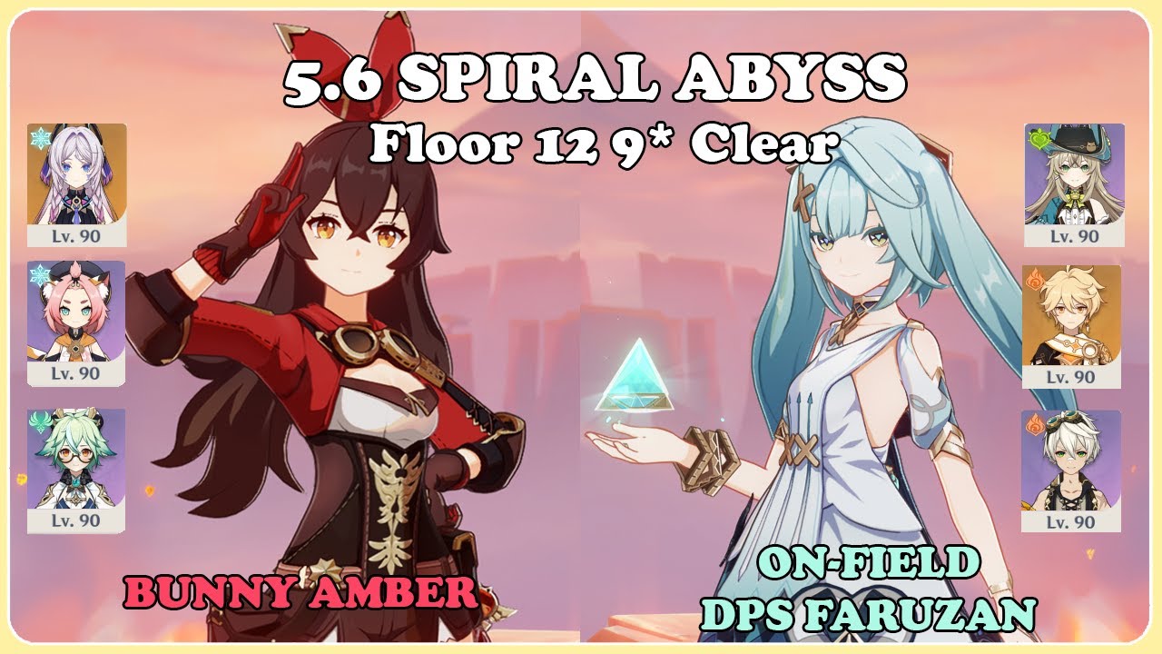 Bunny Amber & DPS Faruzan | 5.6 Spiral Abyss Full Clear | Genshin Impact