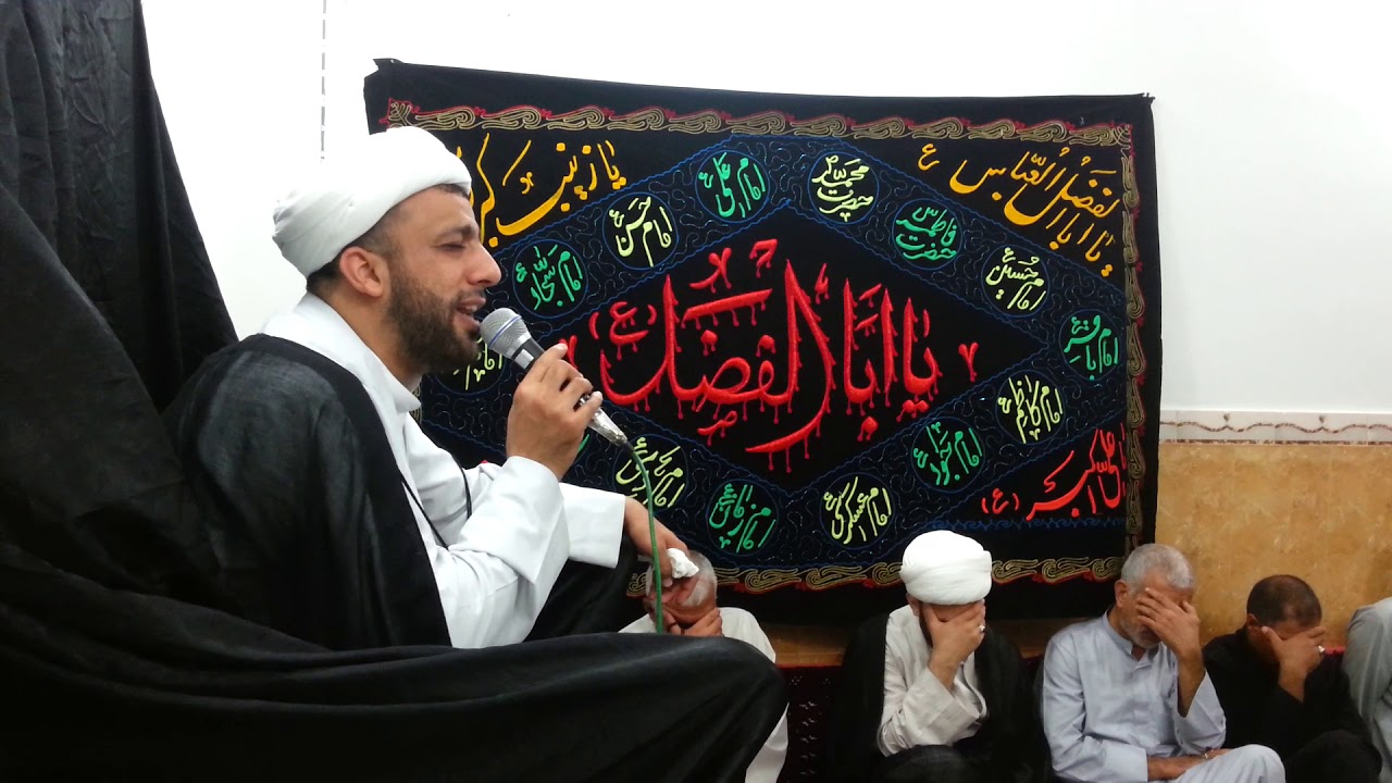 شيخ جعفر الدجيلي مجلس عزاء في بيت المرحوم خادم الحسين سيد حمودي الحكيم شهاده الامام الباقر ع