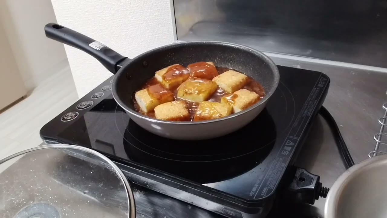 晩ごはん　あつあげ豚そぼろあんかけを作った