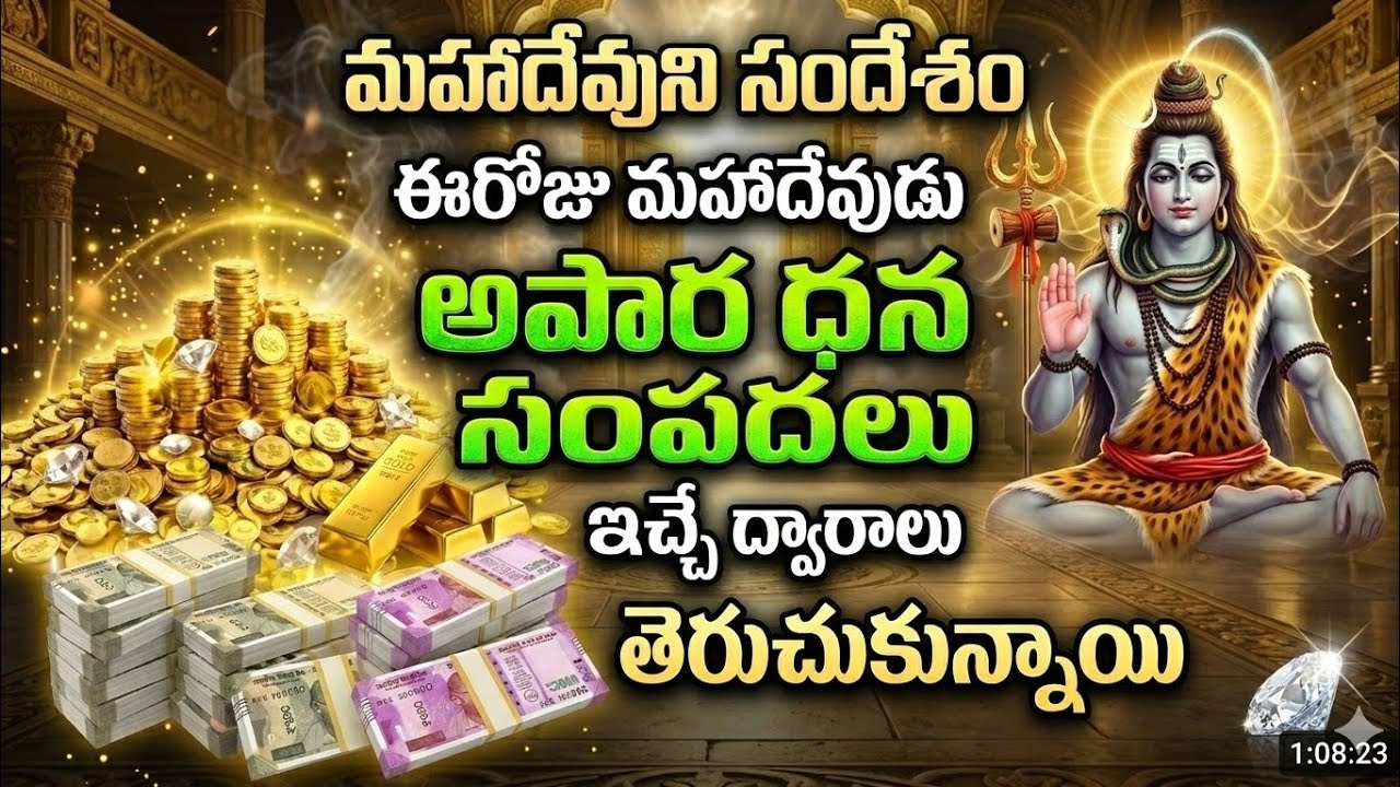 ఈరోజు మహాదేవుని సందేశం 🔱 అపార ధన సంపత్తులు వచ్చే ద్వారాలు తెరుచుకున్నాయి  Lord Shiva Blessings Today