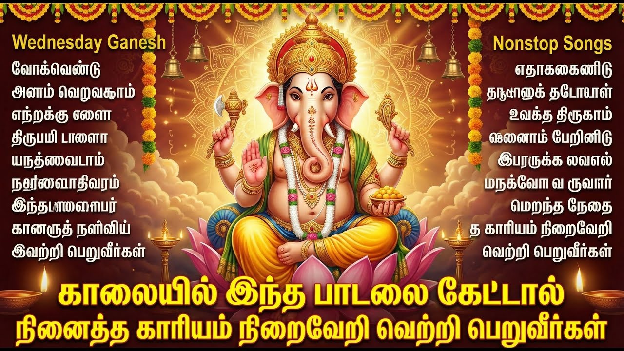 Wednesday Special Lord Sri Ganesh Tamil Bhakti Songs | Powerful Vinayagar Tamil Bhakti Padalgal