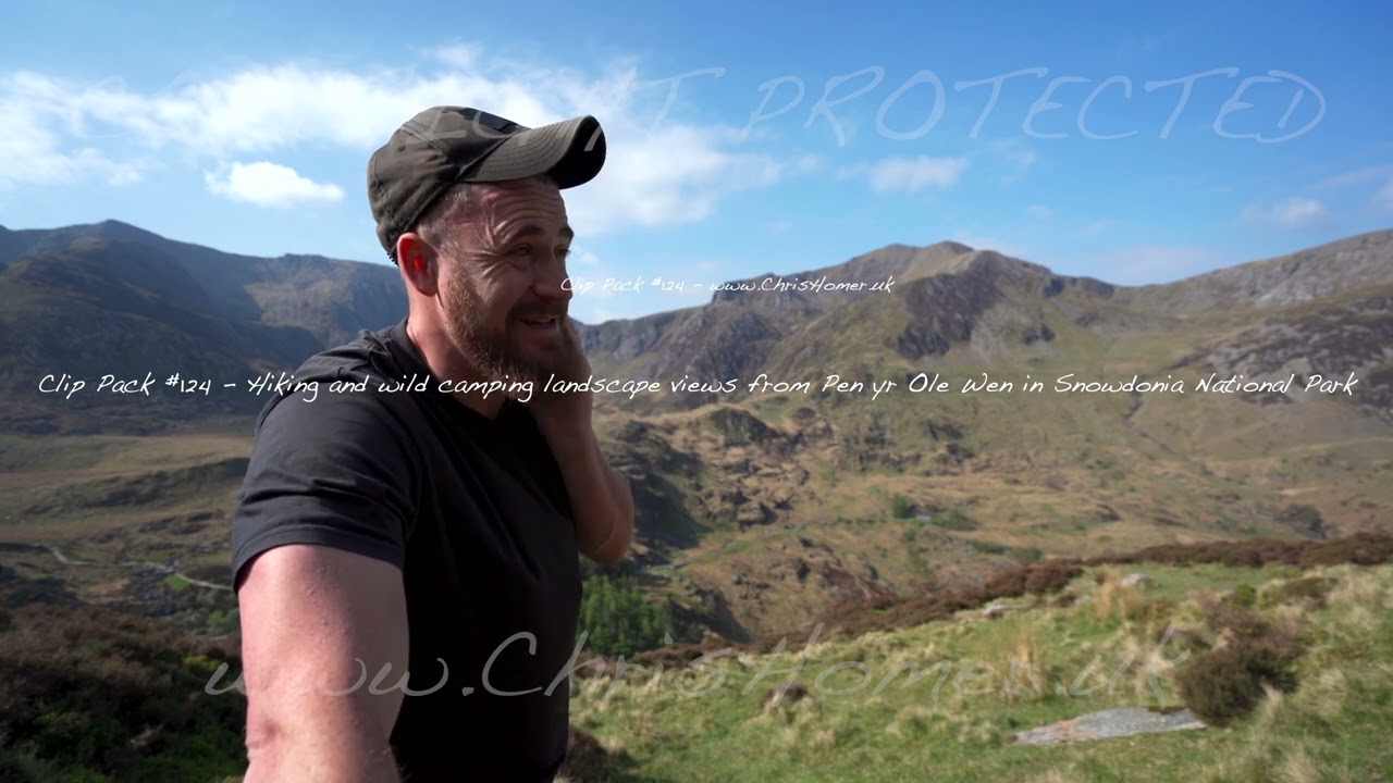 Clip Pack #124 - Landscape Views from Pen yr Ole Wen - Stock Video Footage