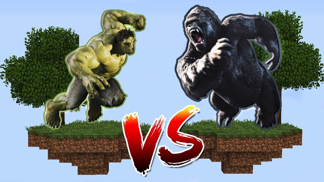 ILHA DO HULK VS ILHA DO KING KONG no MINECRAFT !!