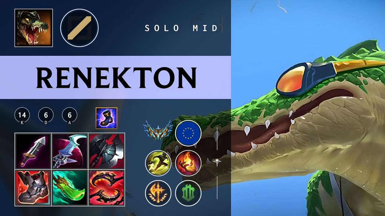 Renekton Mid vs Qiyana - EUW Challenger Patch 26.05