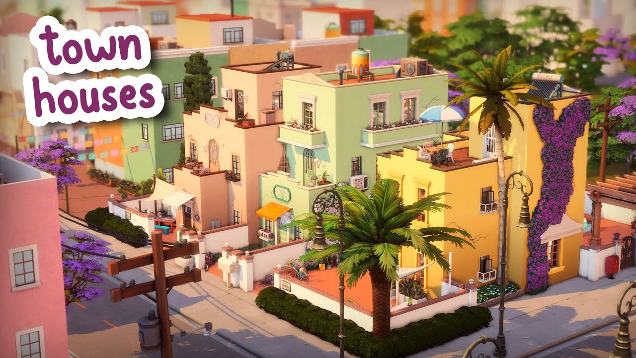 Colorful Townhouses 🌈 || The Sims 4 Speed Build
