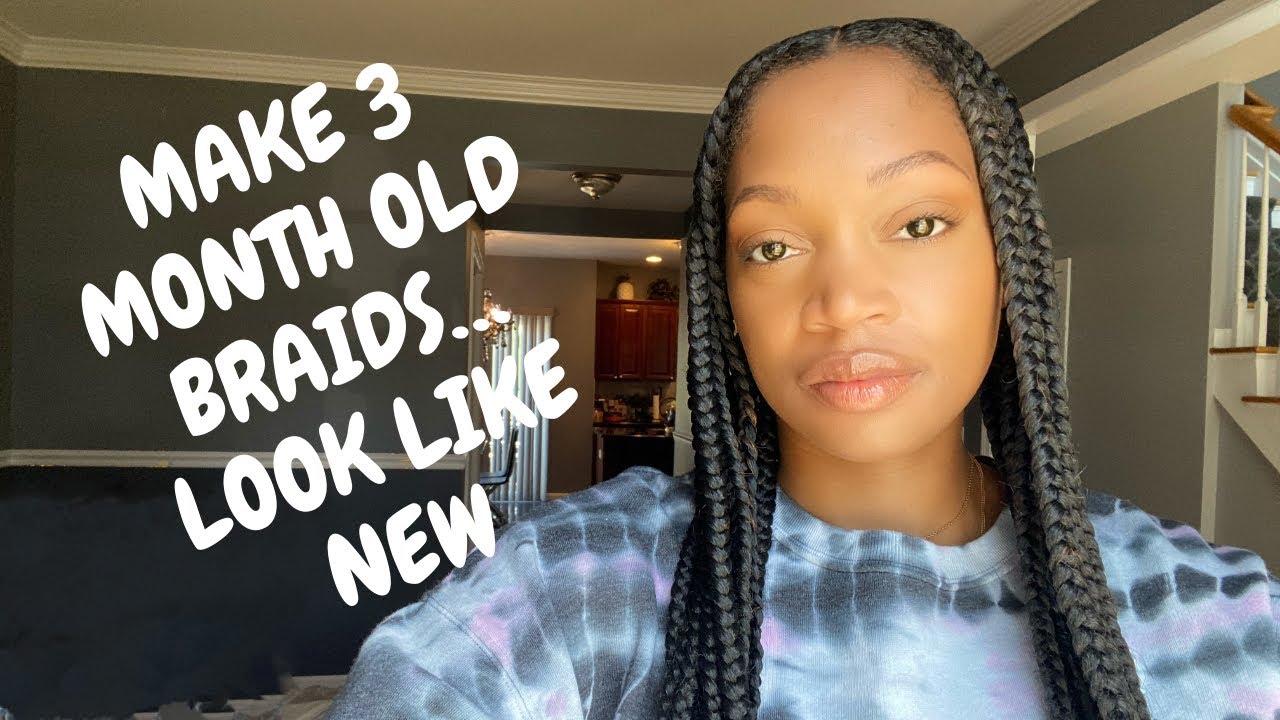 How I wash & refresh my 3 MONTH OLD knotless braids. EASY METHOD! No braiding skills needed!