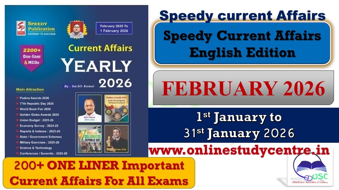 Speedy current Affairs FEBRUARY 2026 in English | One Liner Current Affairs in English #speedy