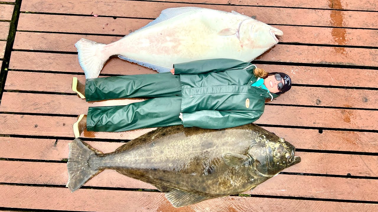 HUGE Halibut in Alaska!!! Bigger than Sara! Catch Clean Cook