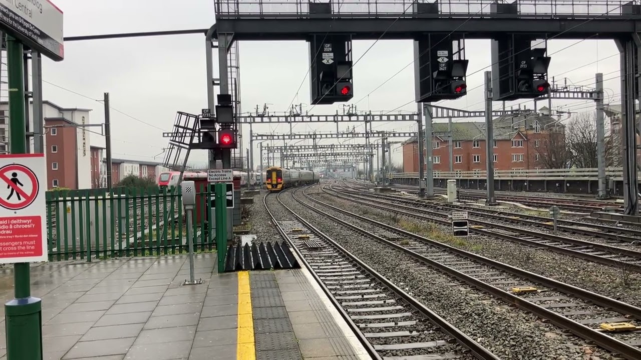 GWR PORTSMOUTH HARBOUR TO CARDIFF CENTRAL DEPARTING CARDIFF CENTRAL PLATFORM 3 TO BRICKYARD SIDINGS.