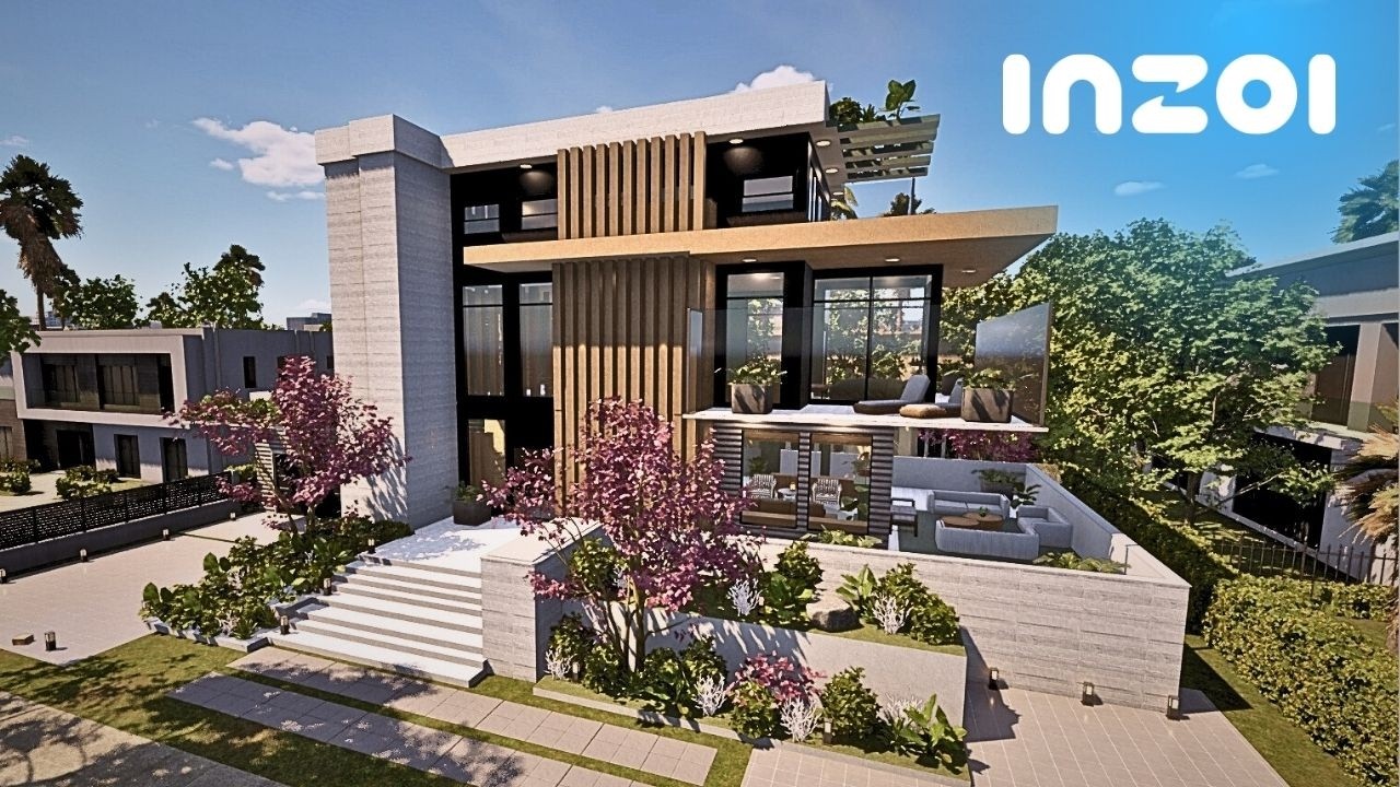 Building a Modern Home with Luxe Interiors in InZOI! | Speed Build
