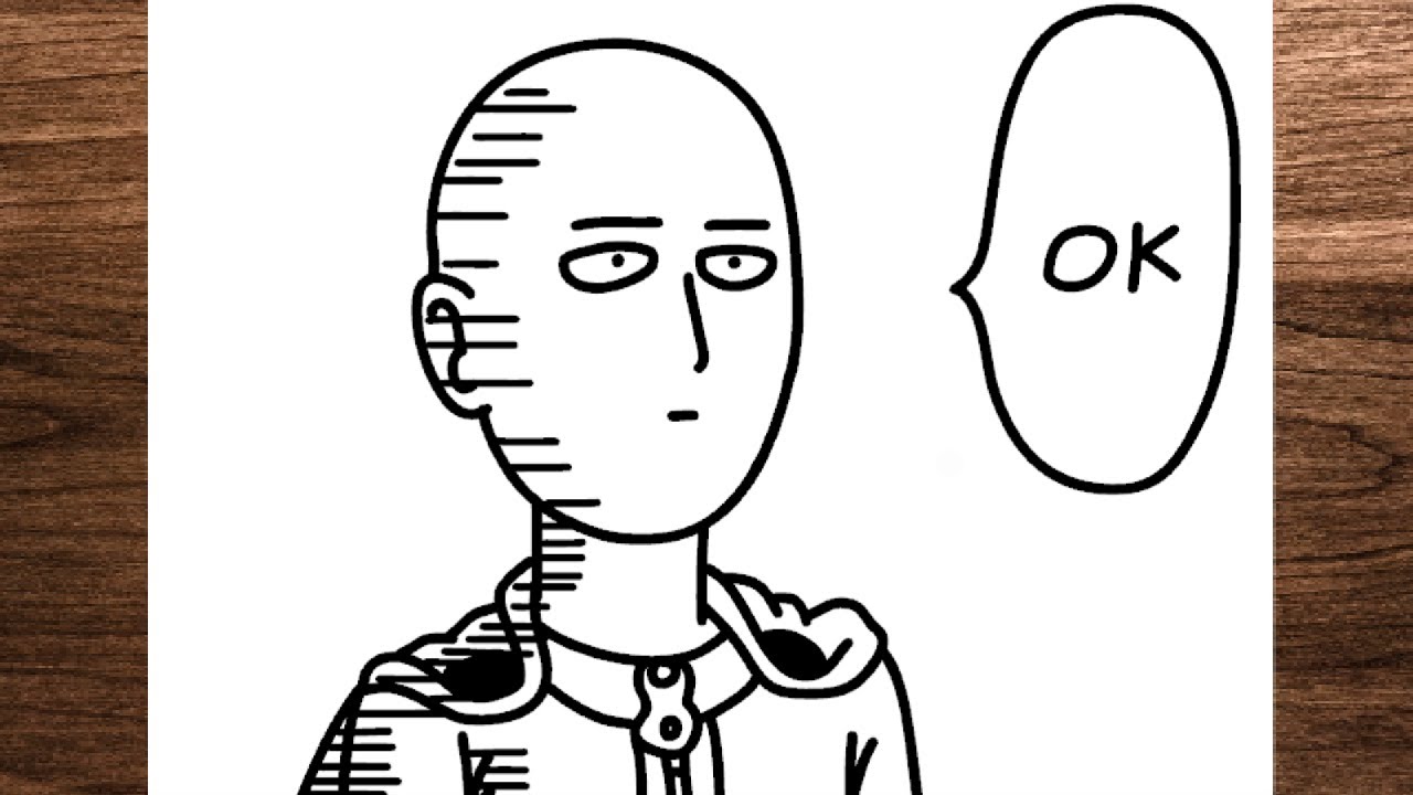 Como dibujar a Saitama fácil paso a paso
