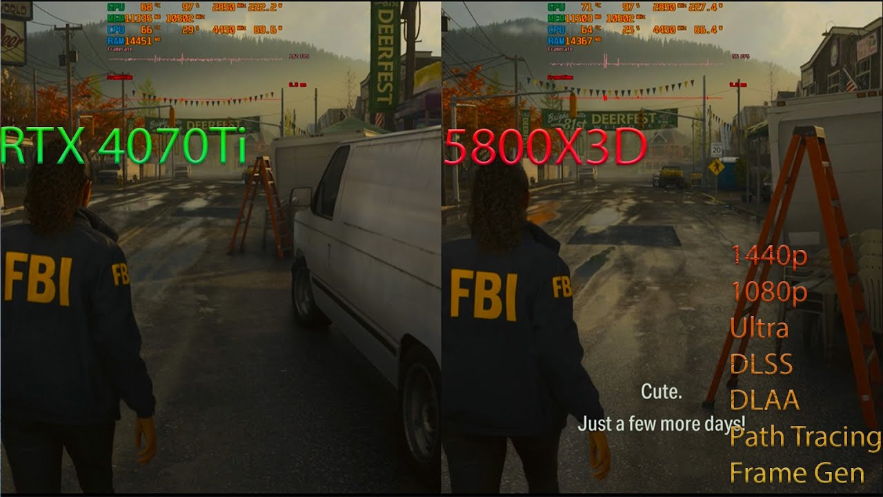 Alan Wake 2 RTX4070Ti 1440p,1080p Ultra, Path Tracing And Frame Gen Test!!!