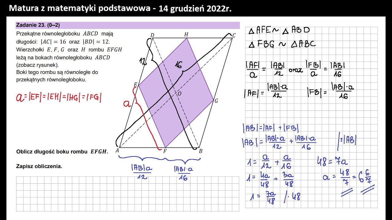 Zad 23. Planimetria. Trójkąty podobne.