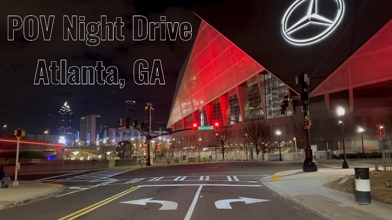 4K 60FPS POV Night Drive Atlanta GA 🌃✨ City Lights | Clear Winter Night