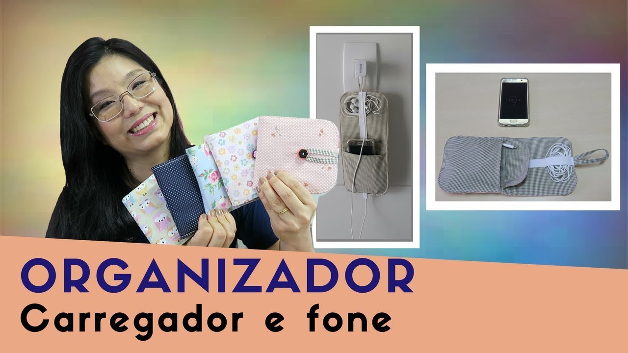 Organizador para carregador de celular e fone