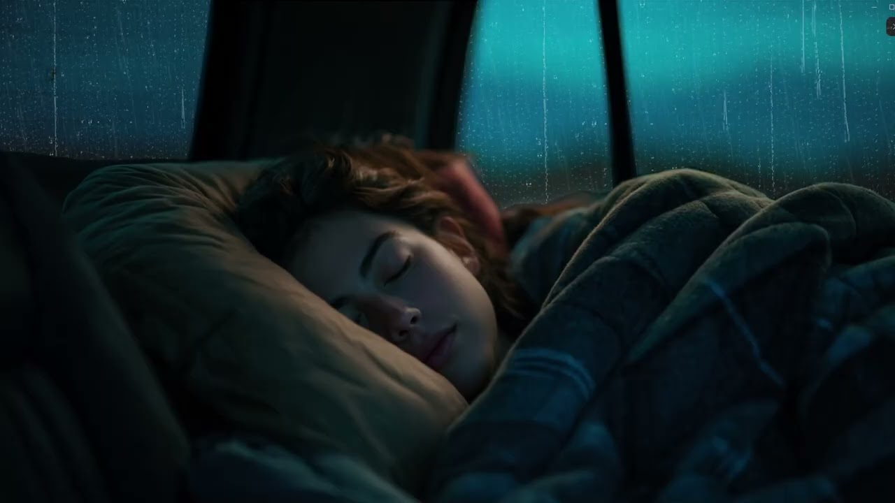 Heavy Rainstorm on Car with Deep Thunder to End Overthinking