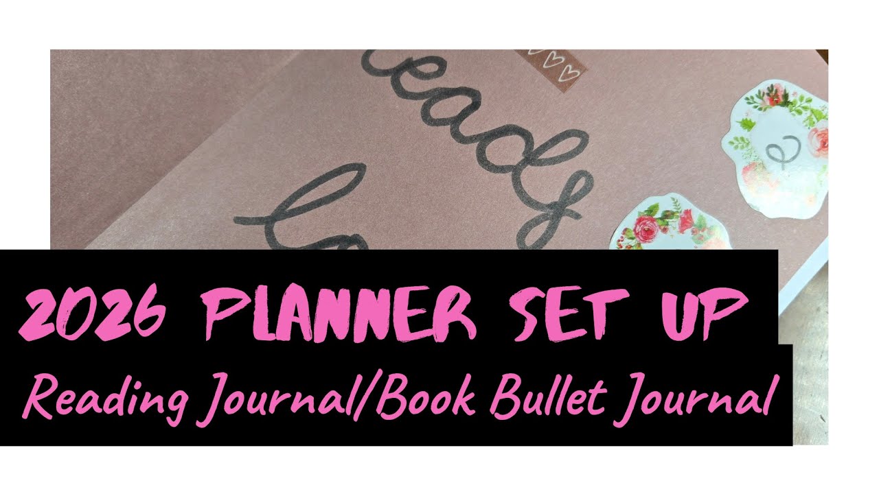 2026 Reading Journal/Bujo Set Up | Florals and Moody Reds | Artist's Loft Dot Grid