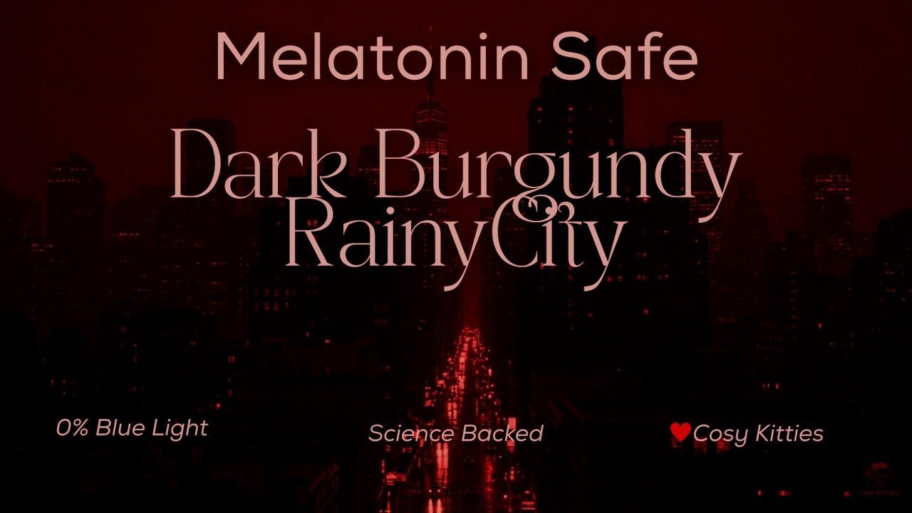 10 Hours Dark City Rain & Rolling Thunder | Melatonin Safe Sleep (0% Blue Light)