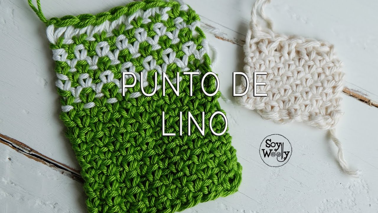 Aprende el Punto de Lino en uno y dos colores (dos agujas)