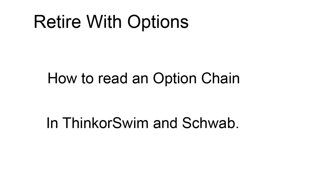 How to read an Option Chain