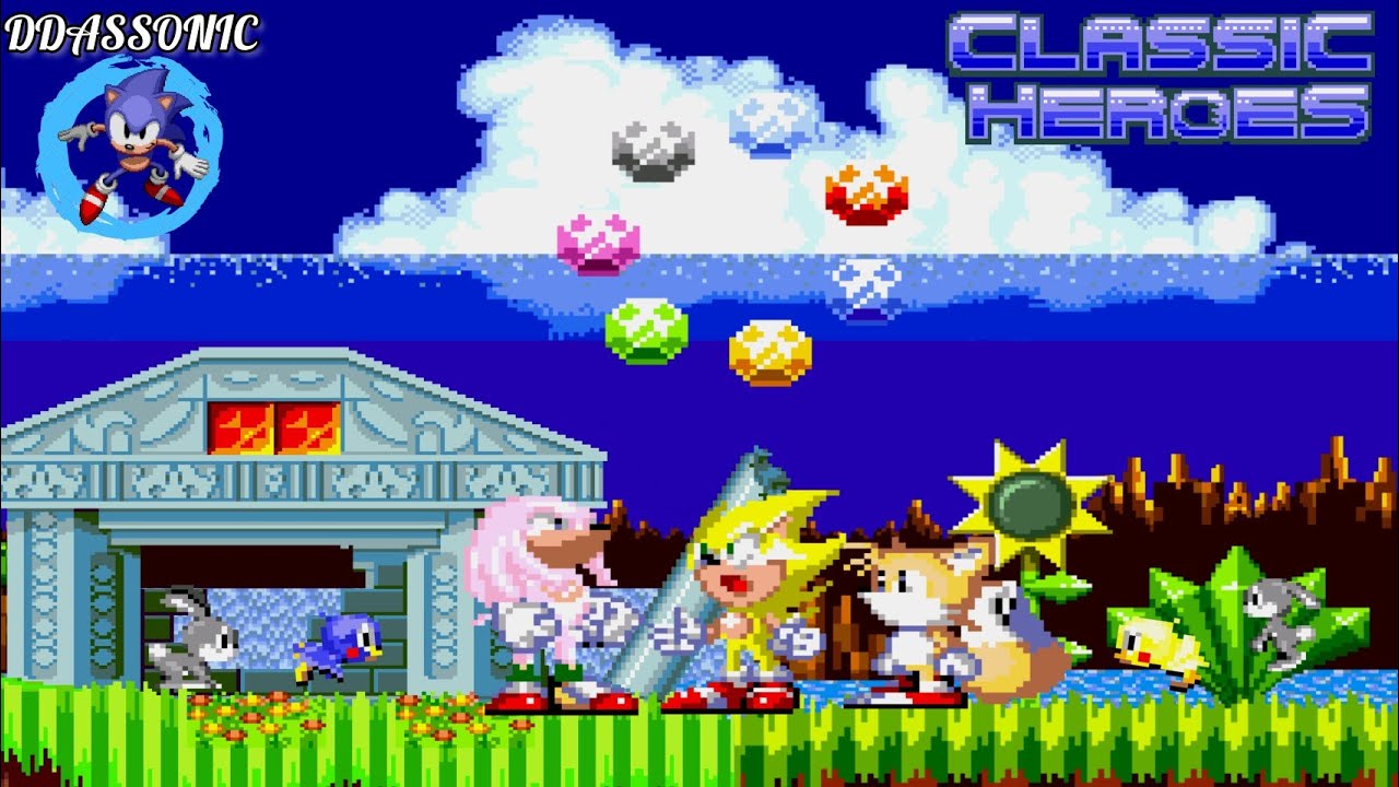 Team Super Sonic in Sonic 1 And 2 (Classic Heroes) • Sonic Hack