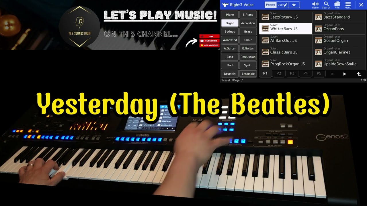 Yesterday (The Beatles) Using The 80sSoftRock Style On The Yamaha Genos 2