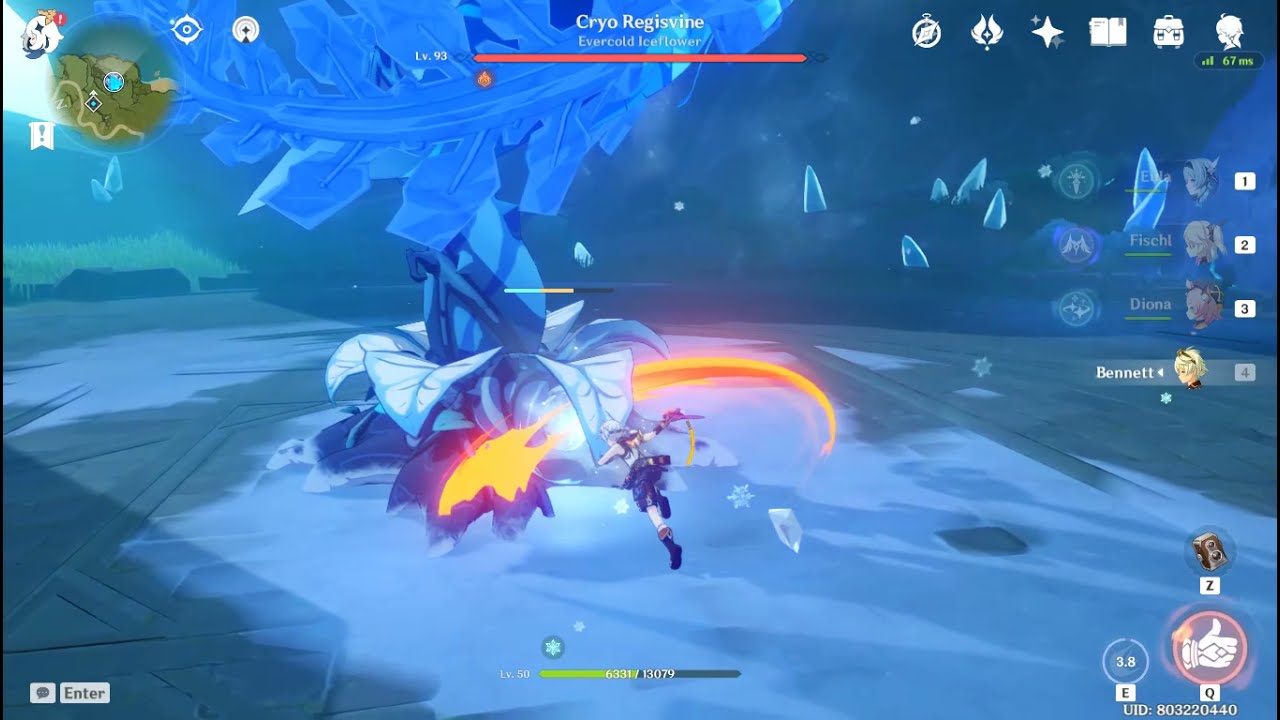 Eula burst damage test  (R5 Skyrider greatsword)