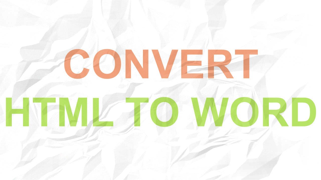 Как конвертировать HTML-файл в Word