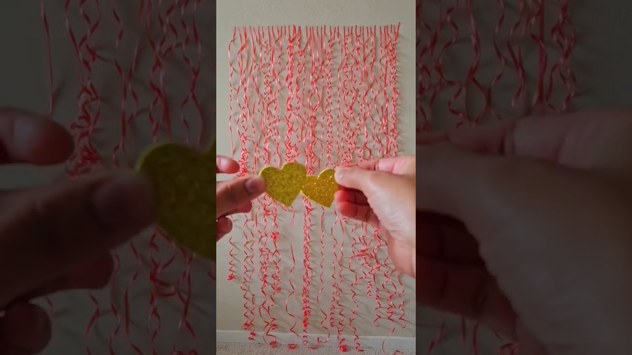 Birthday backdrop using curling ribbon 🎀 #shorts #youtubeshorts #trendingshorts #birthdaydecoration