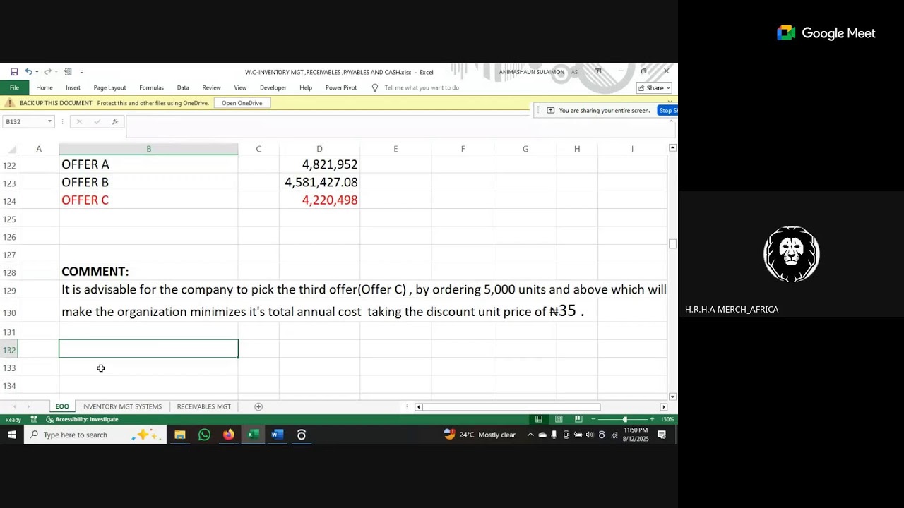 Financial Management (Nov 2025) - Working Cap Mgt (Mgt of Inventories, Receivables, Payable & Cash.)
