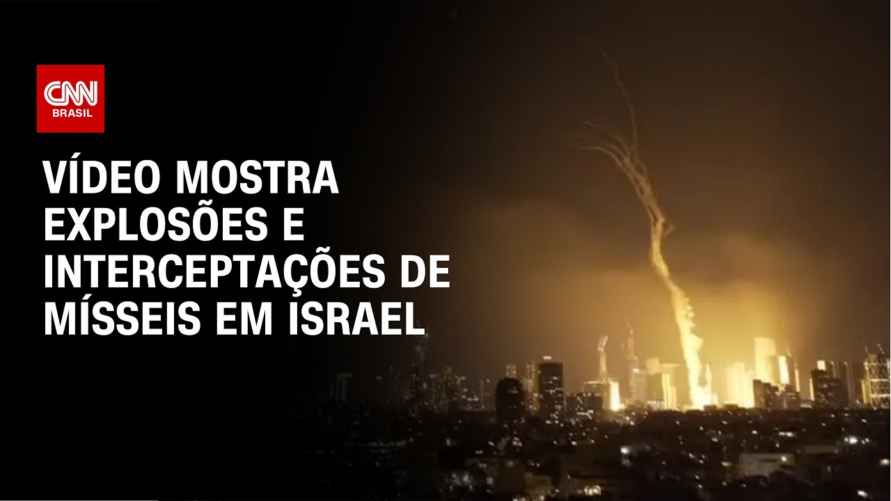 V&iacute;deo mostra explos&otilde;es e intercepta&ccedil;&otilde;es de m&iacute;sseis em Israel | CNN BRASIL