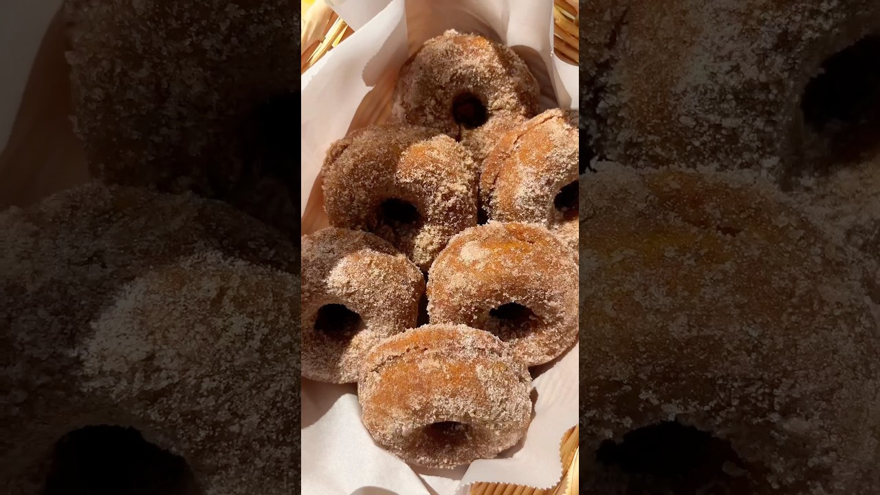 Pumpkin Cinnamon Sugar Donuts! Recipe in comments 🧡🍂 #donuts #baking #recipe #dessert #pumpkin