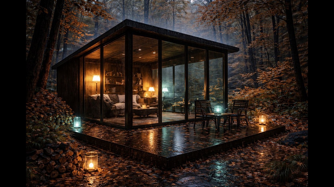 Rainy Autumn Cabin Ambience 🍂 | Relaxing Rain Sounds for Sleep & Focus