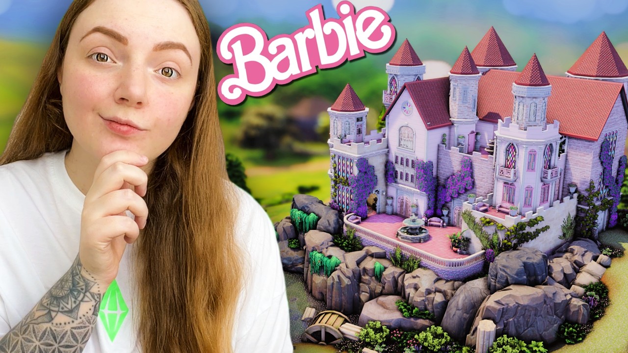 ZBUDOWAŁAM RÓŻOWY ZAMEK BARBIE 💖👑 | The Sims 4 *speedbuild*