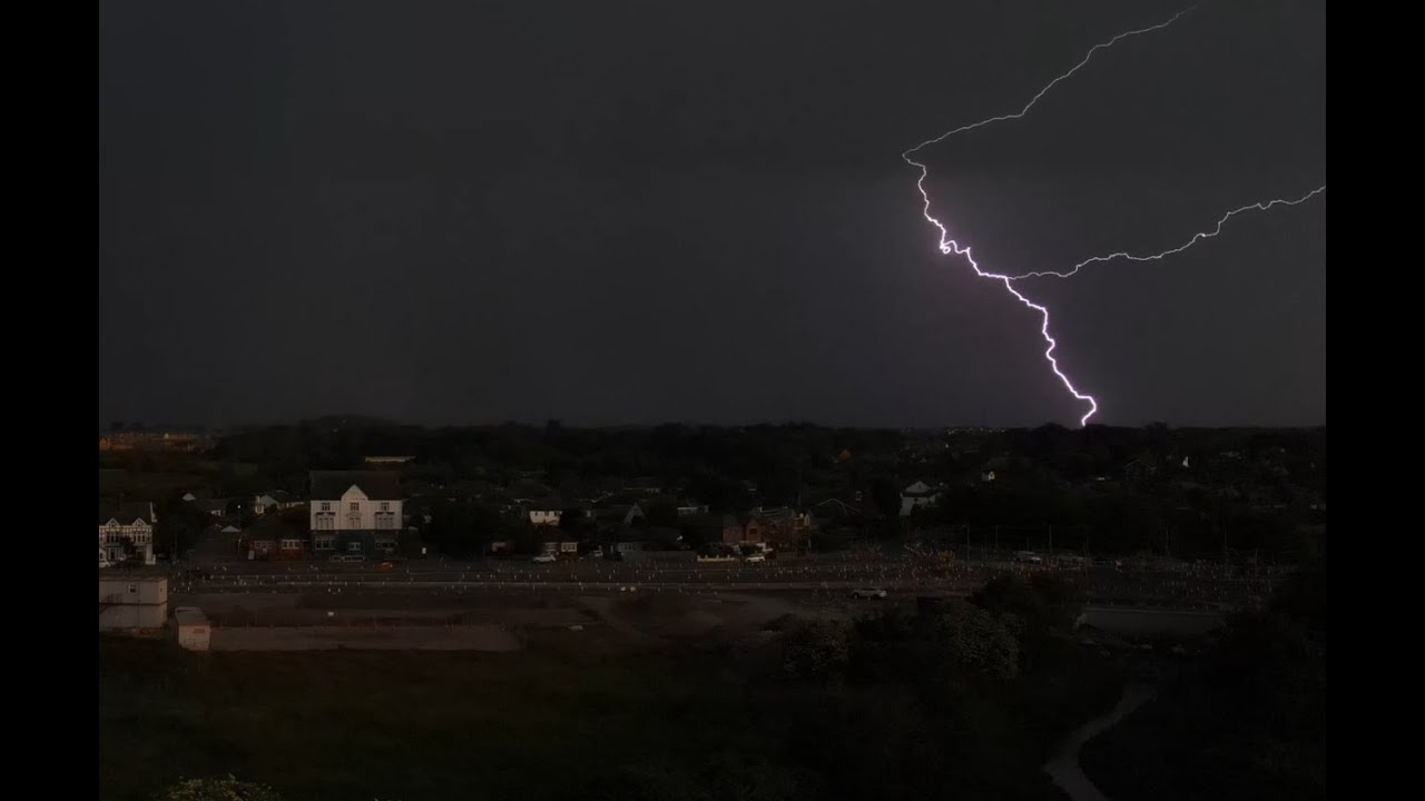 Dark Thunderstorm Approaches Poulton-le-Fylde from the South | 4K Drone Footage 12/06/23
