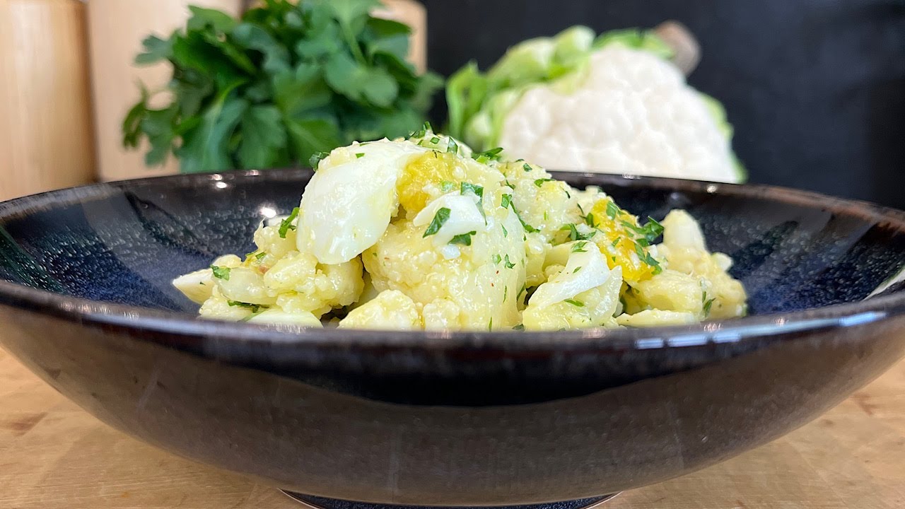 Salade de chou fleur, oeuf et persil