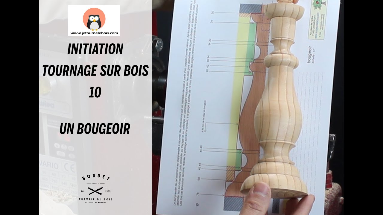Initiation tournage sur bois 10 : bougeoir