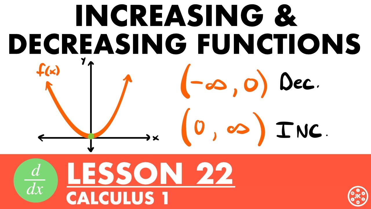 Increasing and Decreasing Functions | Calculus Lesson 22 - JK Math