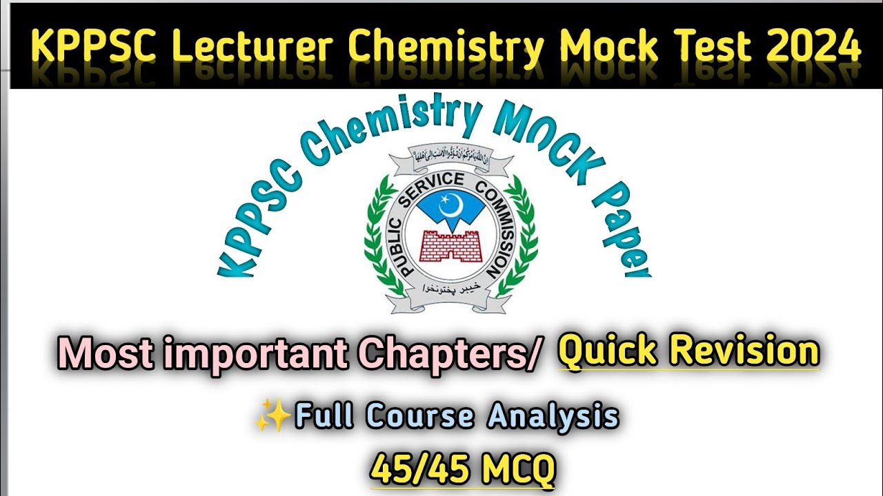 KPPSC Lecturer Chemistry Mock test|kppsc chemistry past Papers Analysis |important Topics  Revision